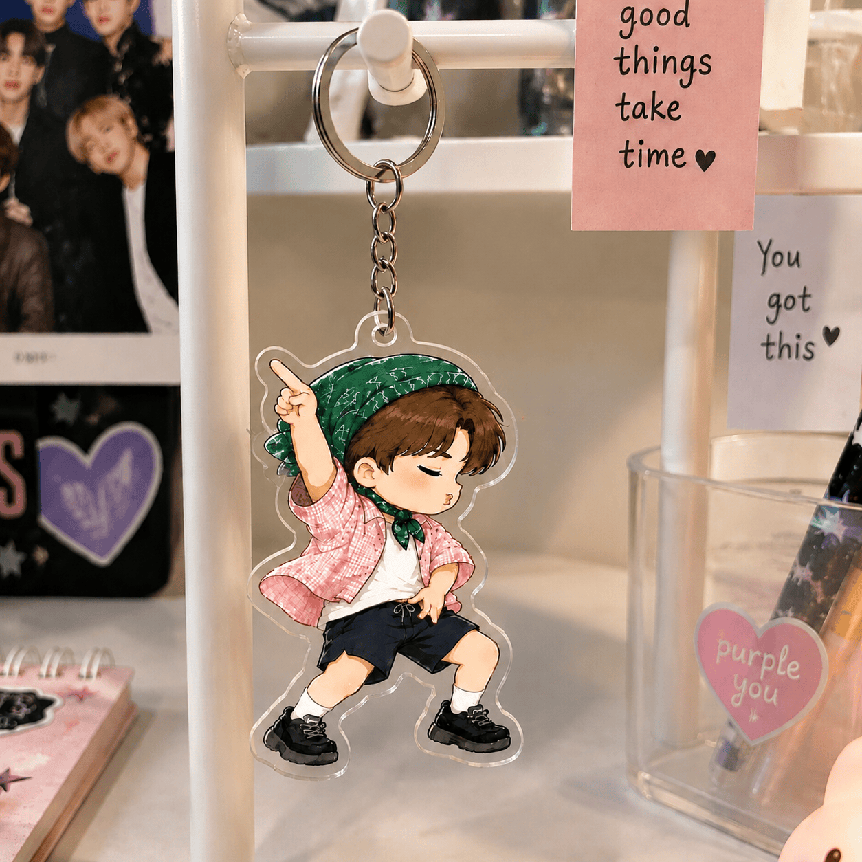 HN - Funny J-Hope Dance Keychain, Layered Acrylic Keychain - Image 3