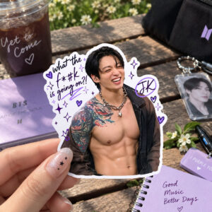 AT - Jungkook “What the F#K Is Going On?!” Sticker, Funny BTS Concert Moment, Kpop Fan Gift, ARMY Inspired