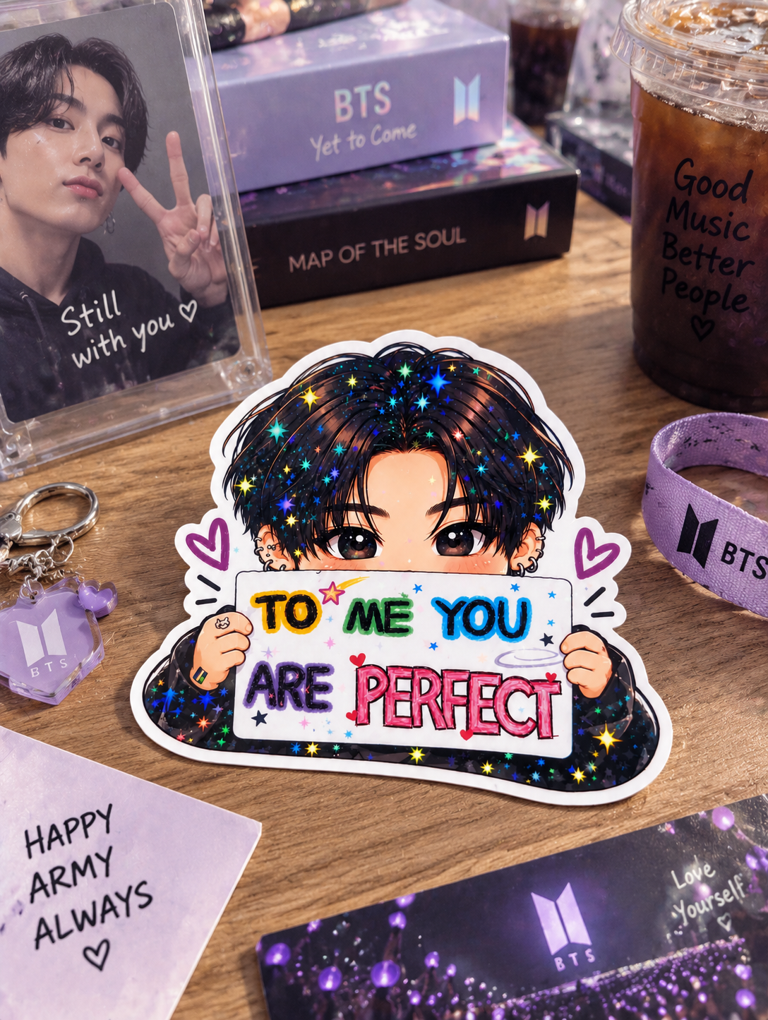 AT - (Ver 2) Jungkook BTS Army Sticker, To Me You Are Perfect Sticker/Magnet - Image 2