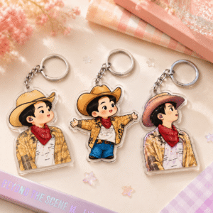 HN - Funny Jin Cowboy Keychain, Layered Acrylic Keychain