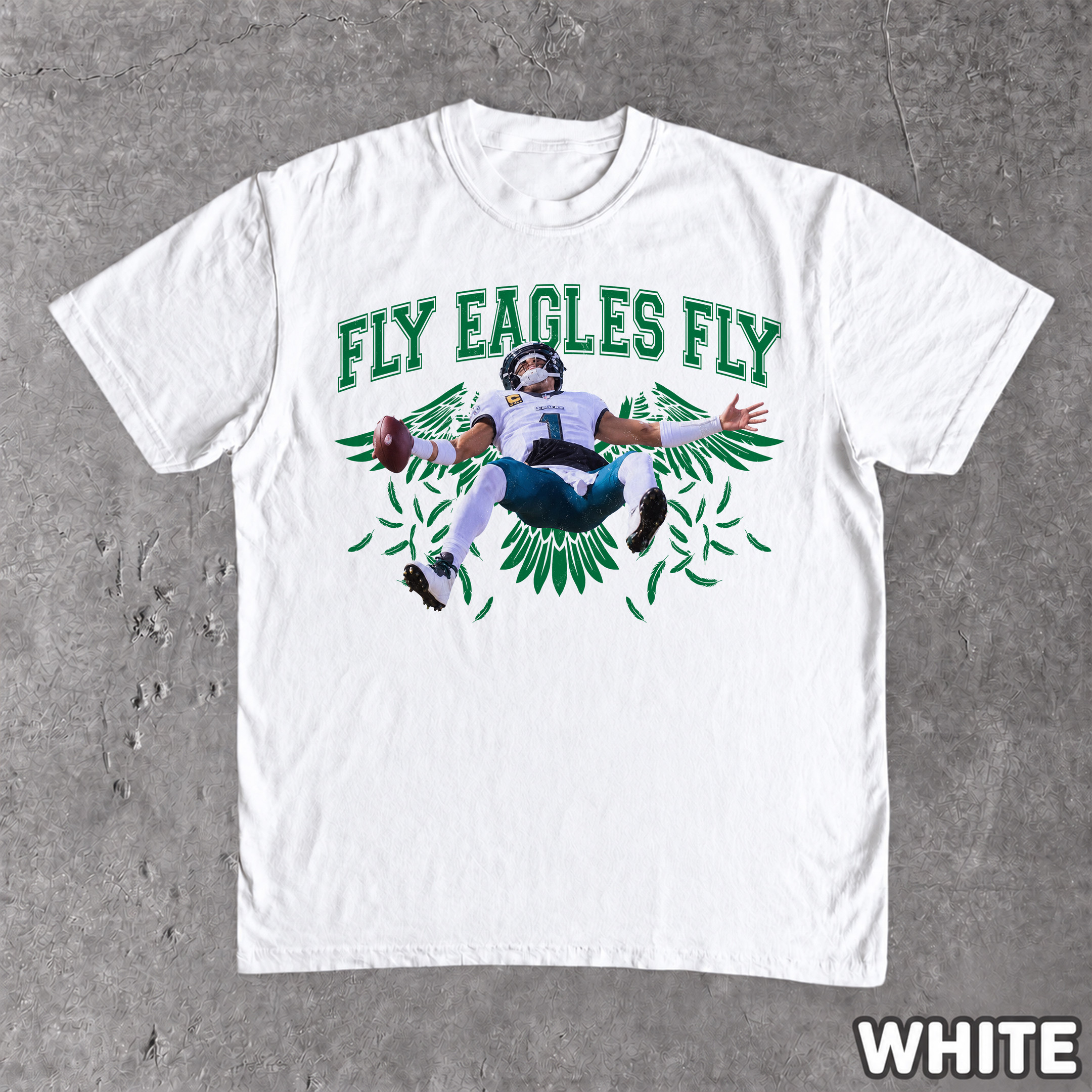 NA - Jalen Hurts Fly Eagles Fly Philadelphia Football Tee - Image 2