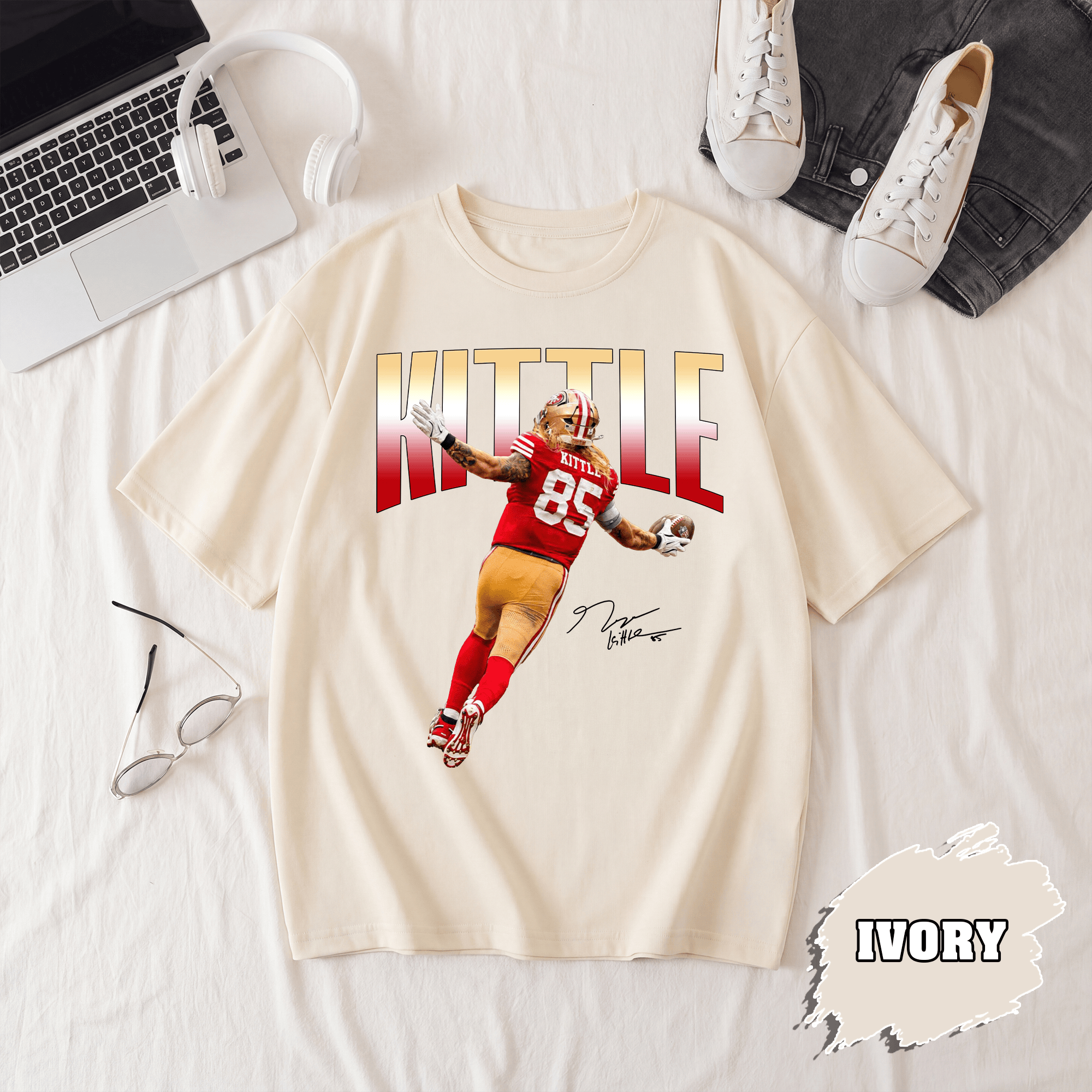 BN - George Kittle Shirt, San Francisco Football Tee - Image 3
