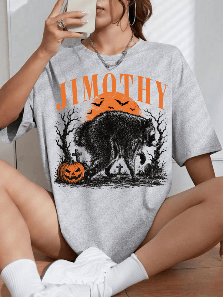 HN - Cute Jimothy Raccoon Halloween , Short King Jimothy Tee - Image 4