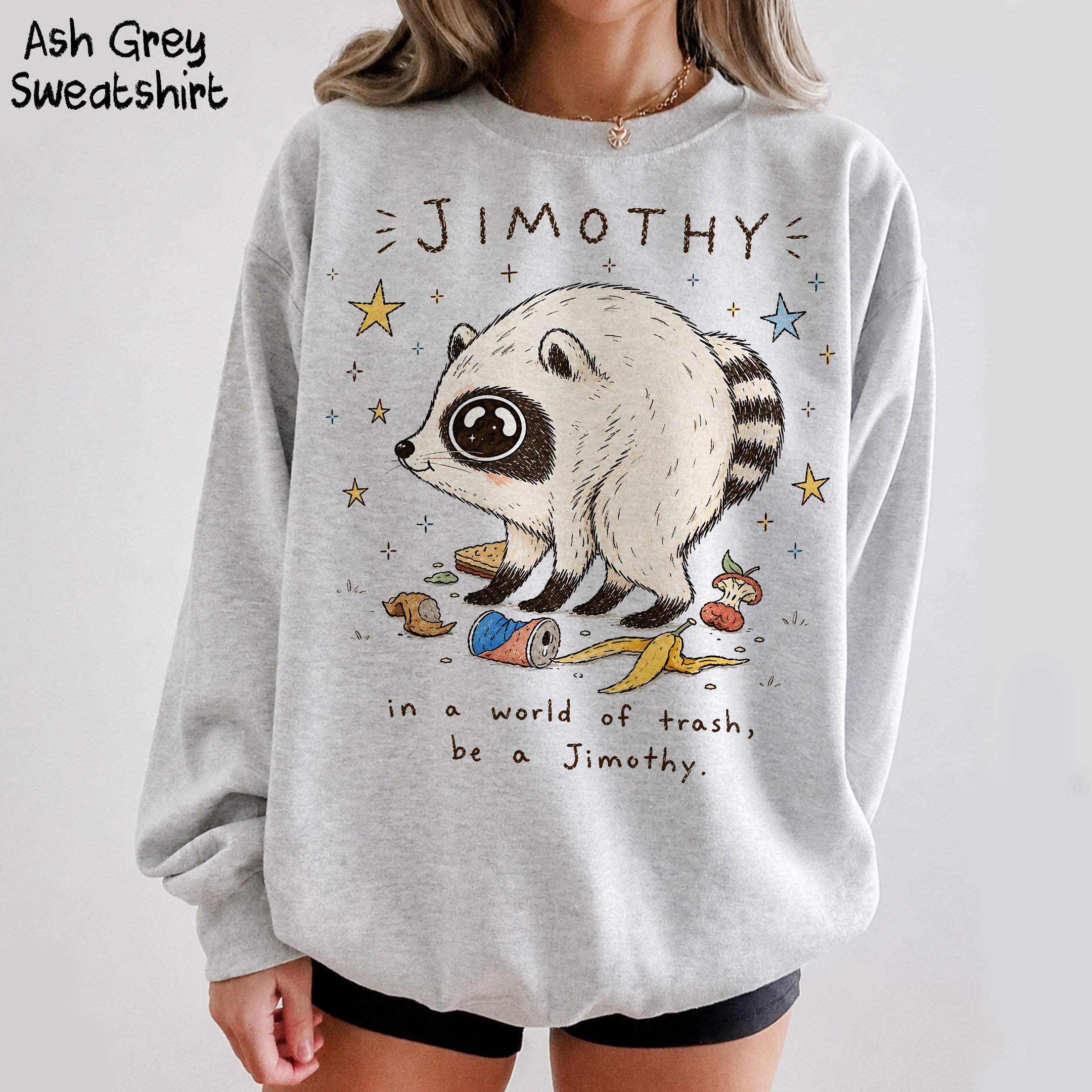 NA - Cute Jimothy Raccoon in a World of Trash Shirt, Short King Jimothy Tee - Image 2