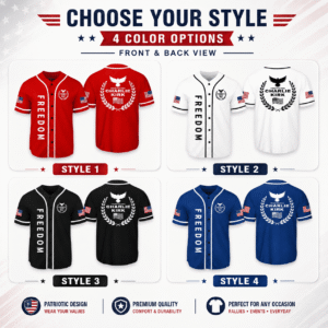 BN - 3D Freedom Charlie Kirk Baseball Jersey