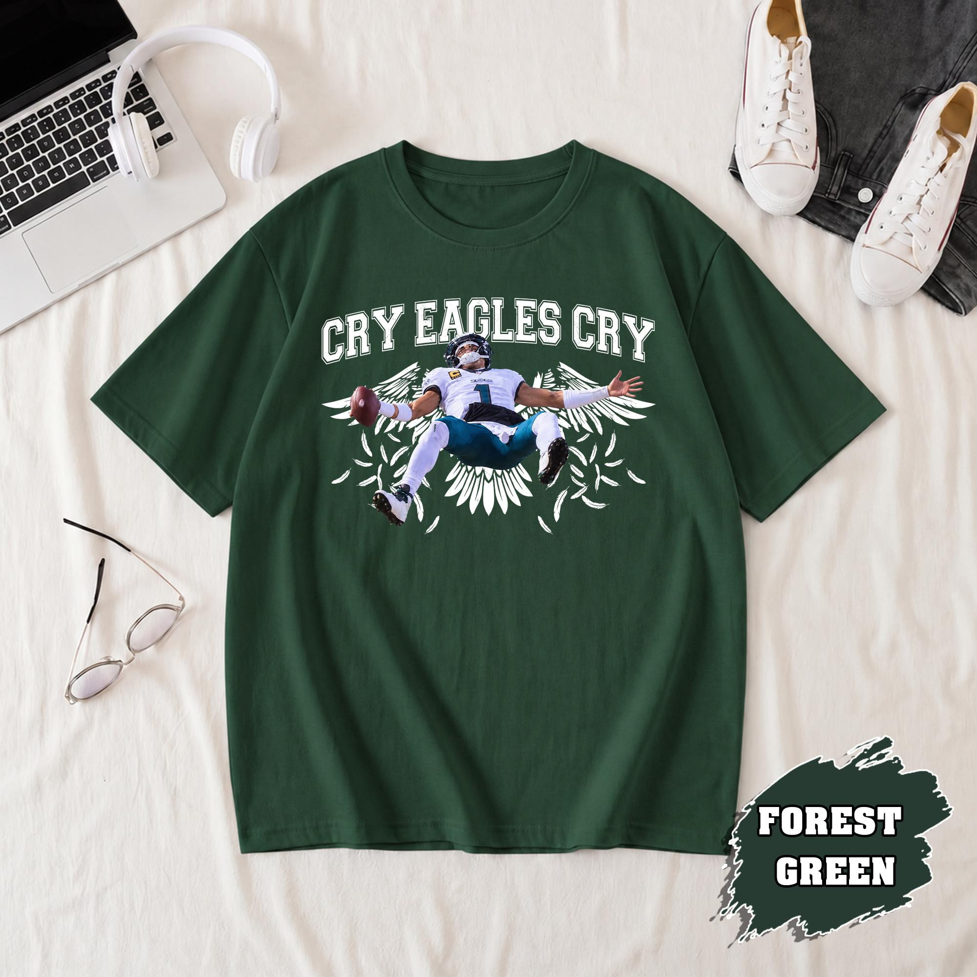 NA - Cry Jalen Hurts Cry T-Shirt, Eagles Philadelphia Football Tee