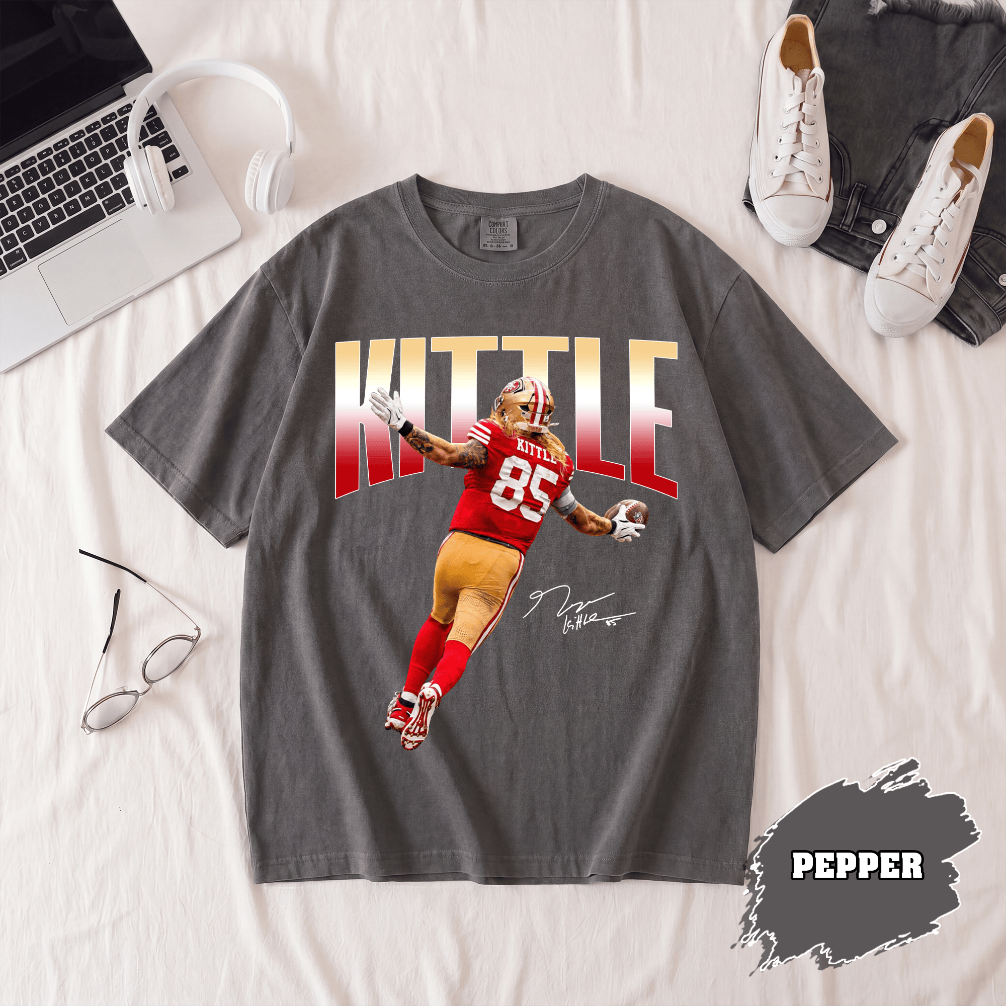 BN - George Kittle Shirt, San Francisco Football Tee - Image 5