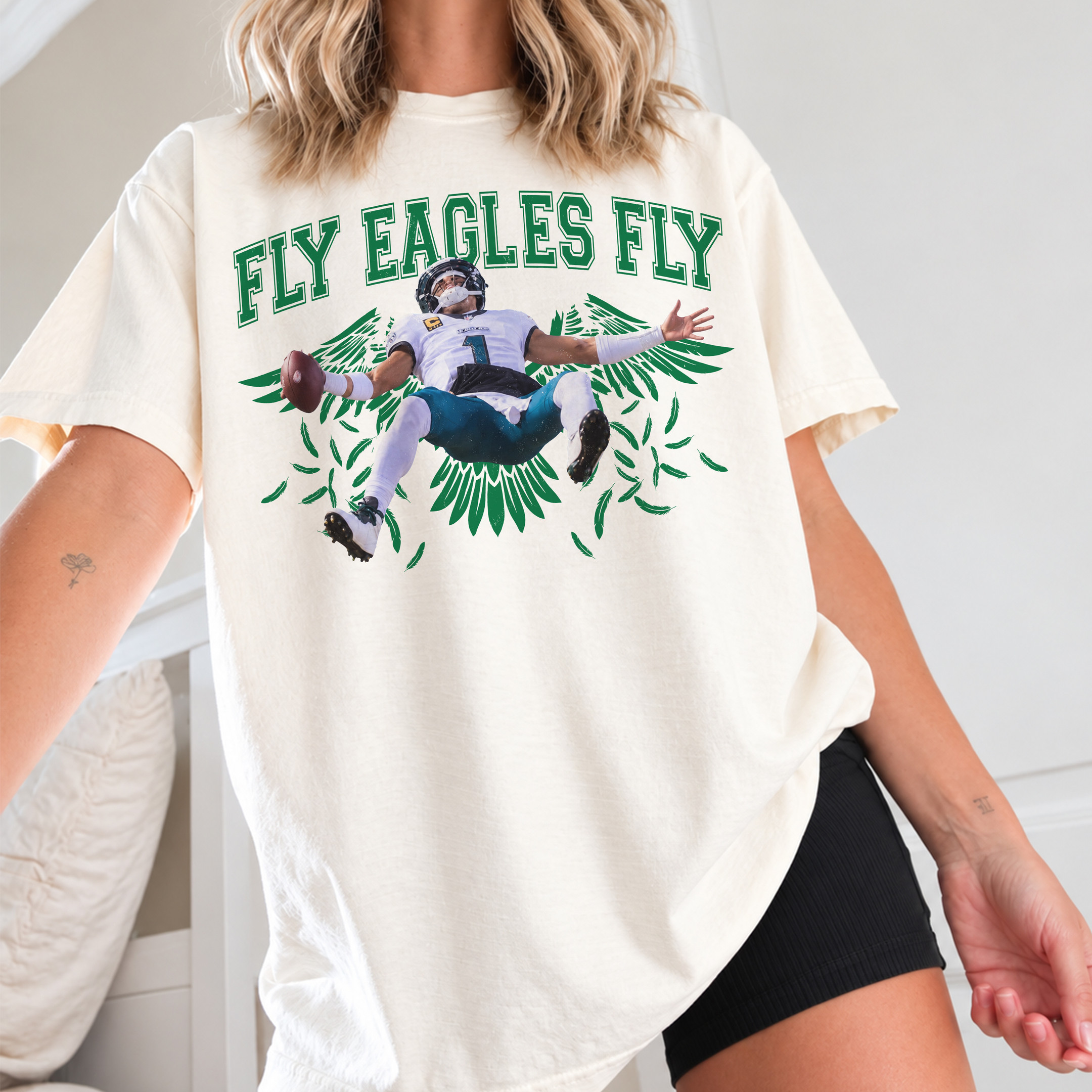 NA - Jalen Hurts Fly Eagles Fly Philadelphia Football Tee - Image 6