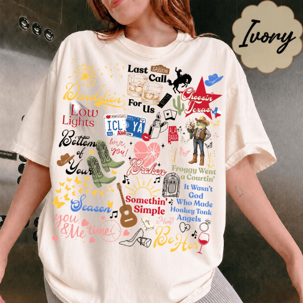 TA - Ella Dandelion Lyric Shirt, Country Music Shirt - Image 4
