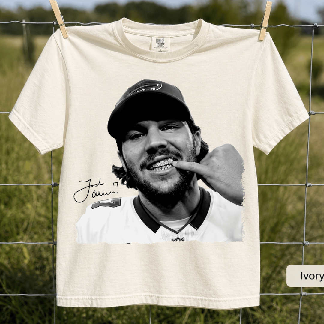 TT - 17 Josh Allen Shirt, Vintage Buffalo Bills Football Graphic Tee - Image 3