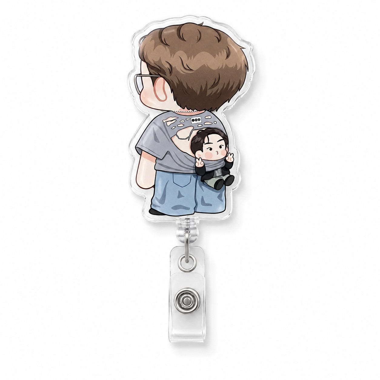 TT - Funny Jin BTS Badge Reel, K-pop Army Retractable ID Holder Badge Reel - Image 3