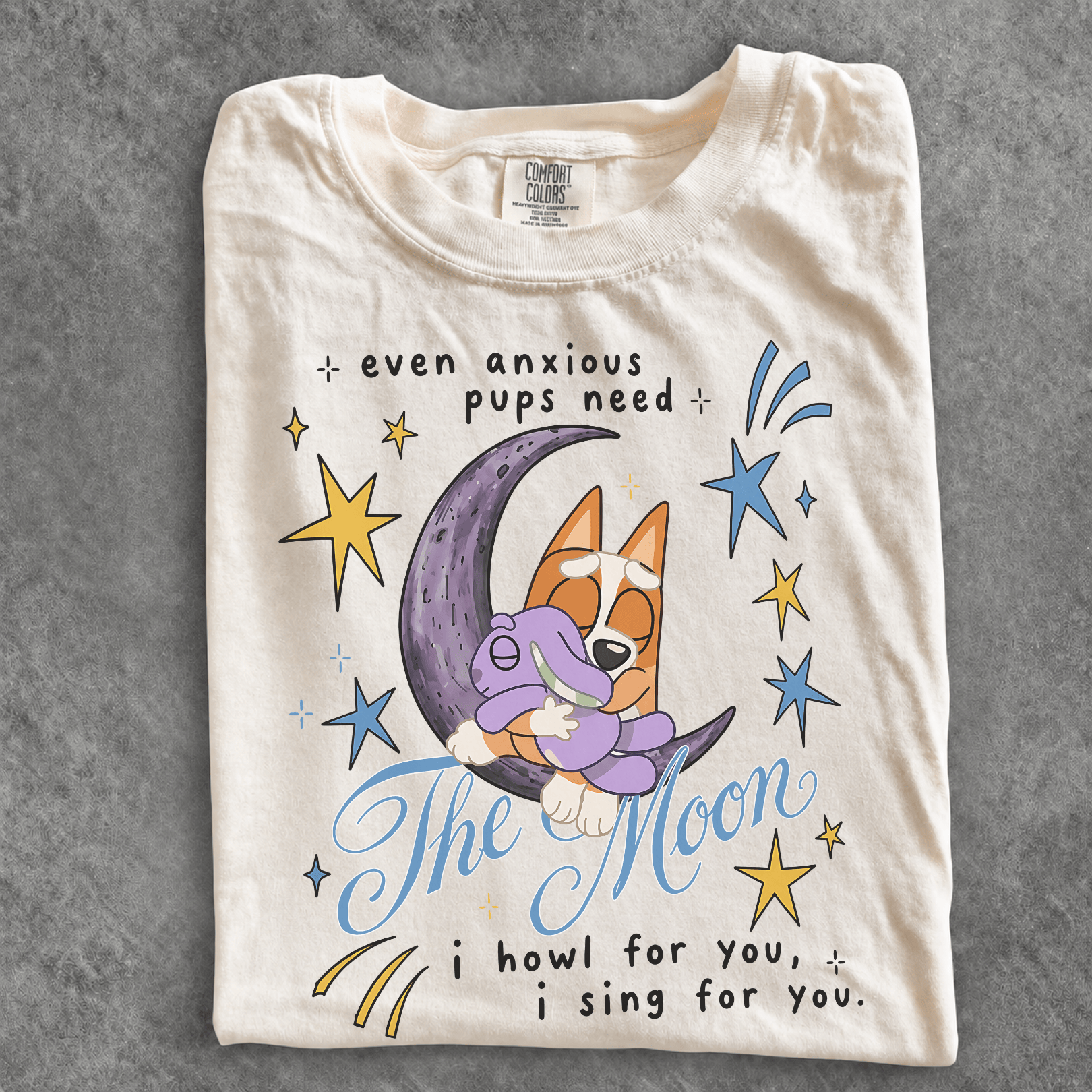 Bingo Even Anzious Pups Need The Moon, Obiter lyric shirts