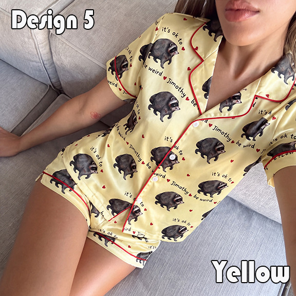 NA - 3D Jimothy Raccoon Satin Pajama Set, Gift for Raccoon Lover - Image 11