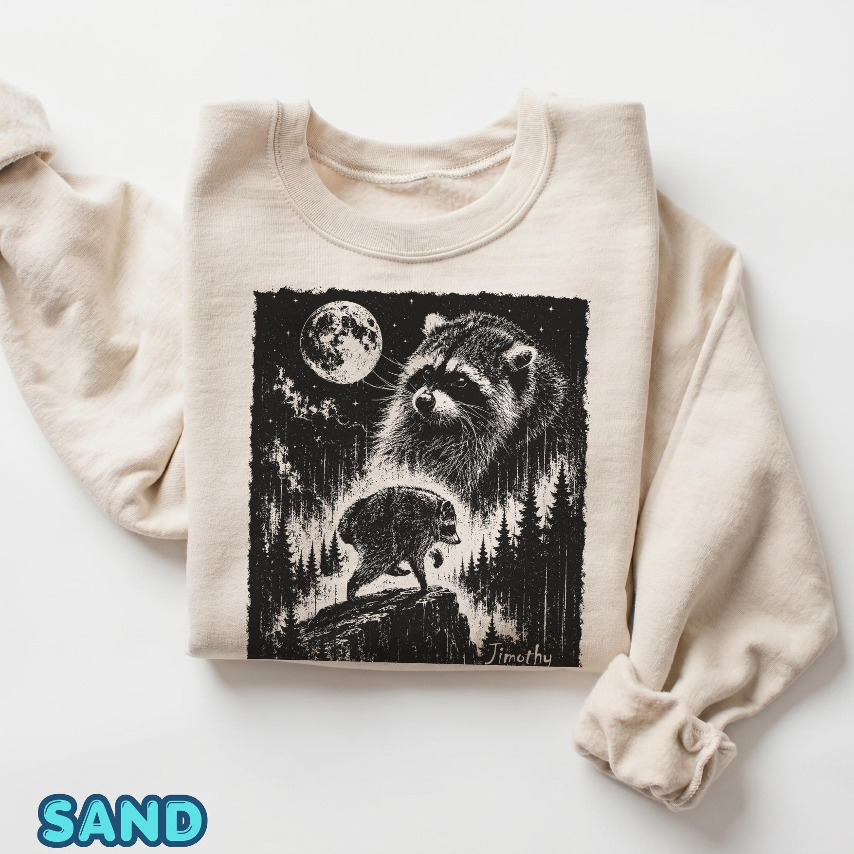 Vintage Jimothy Retro Moon Raccoon Shirts - Image 12