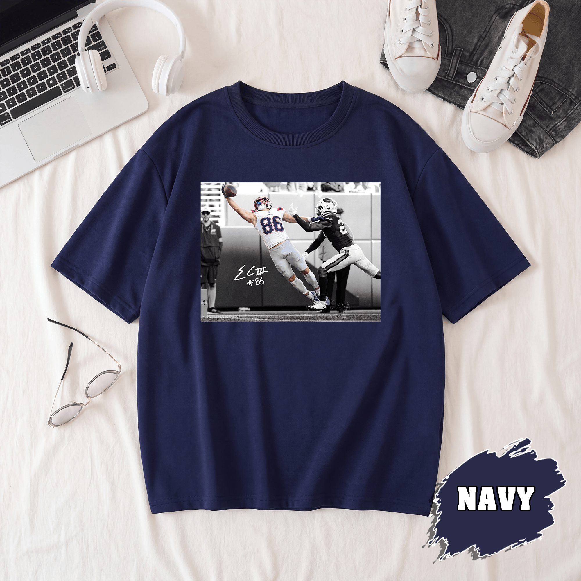 BN - Efton Chism Shirt, New England Football Tee