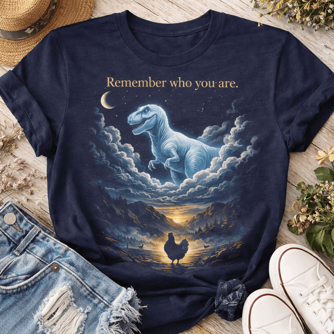 T-Rex Chicken Evolution Shirt | Remember Who You Are Graphic Shirts