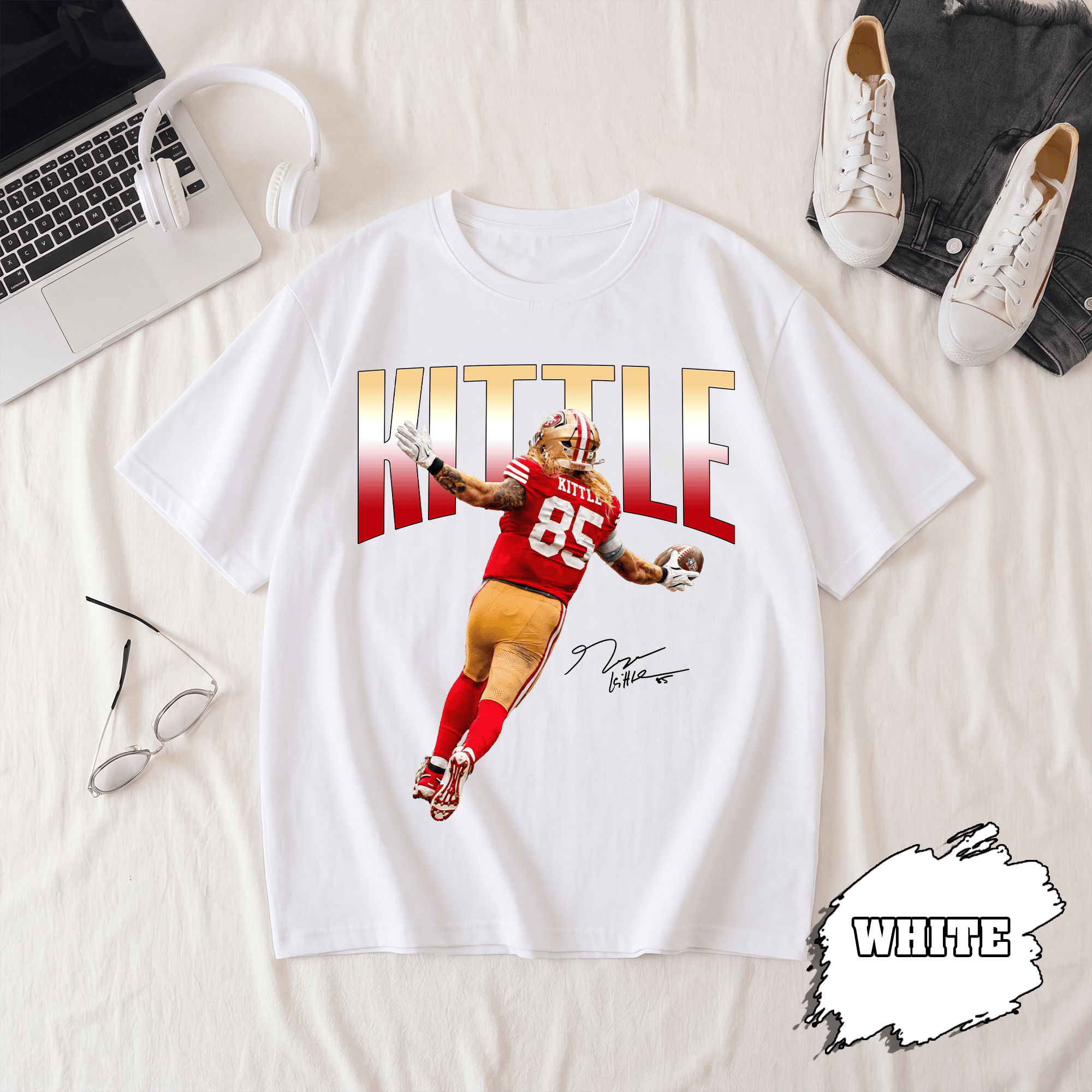 BN - George Kittle Shirt, San Francisco Football Tee - Image 2
