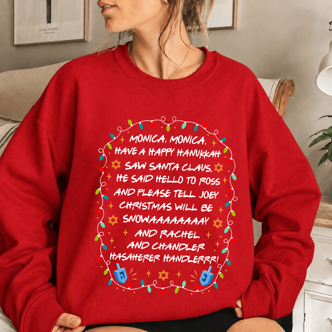 TT - Friend TVshow Monica Monica Have A Happy Hanukkah Shirt - Image 2