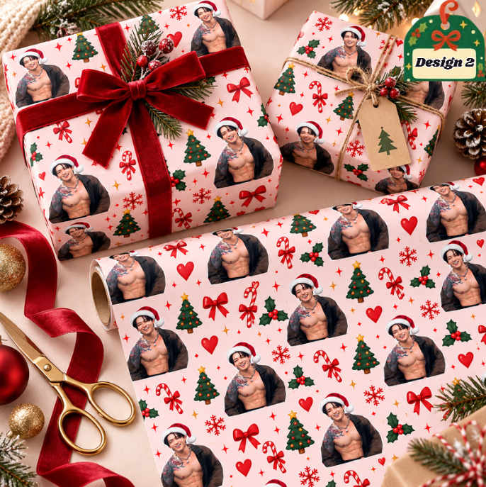 BN - Jungkook BTS Christmas Matte Wrapping Paper - Image 2