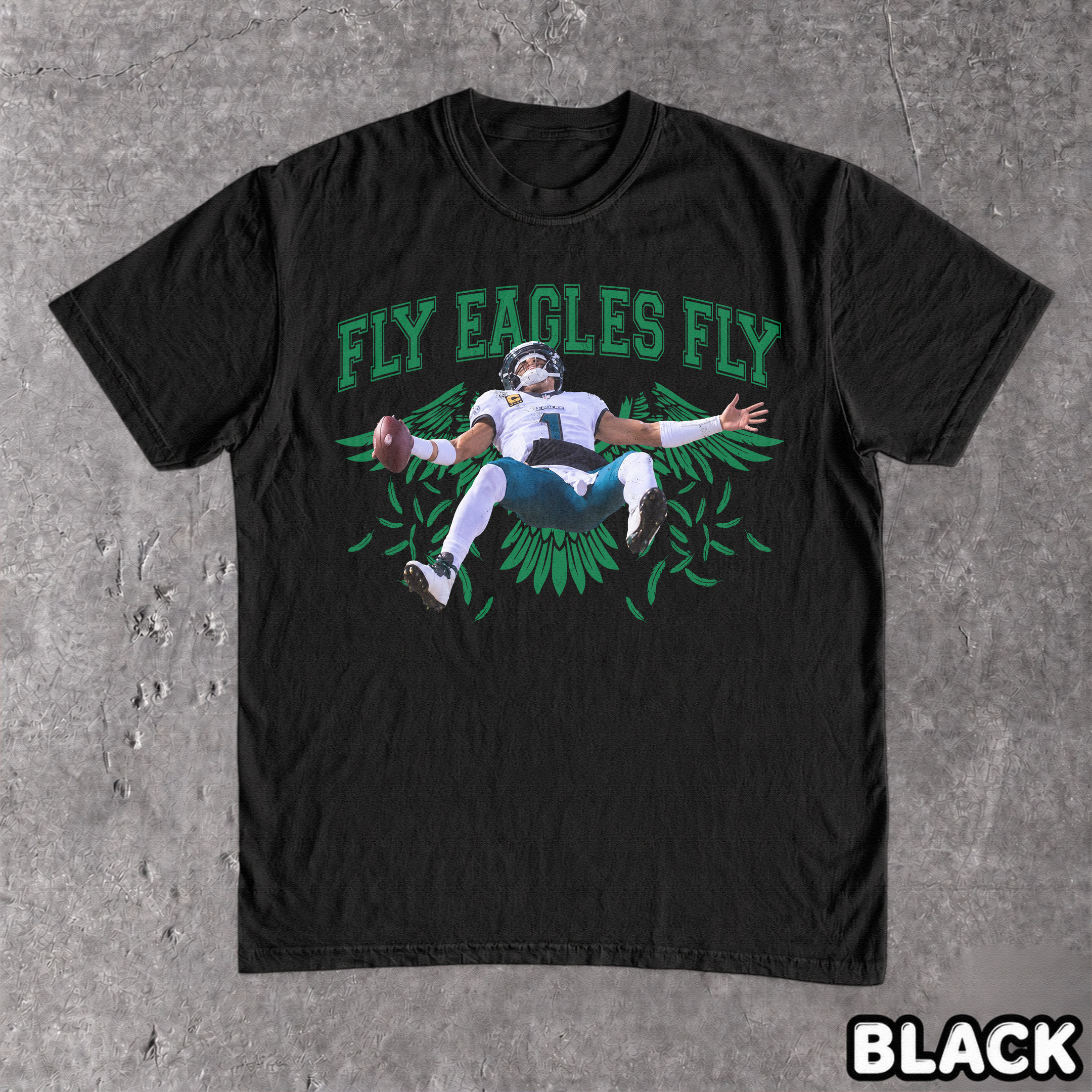 NA - Jalen Hurts Fly Eagles Fly Philadelphia Football Tee - Image 3