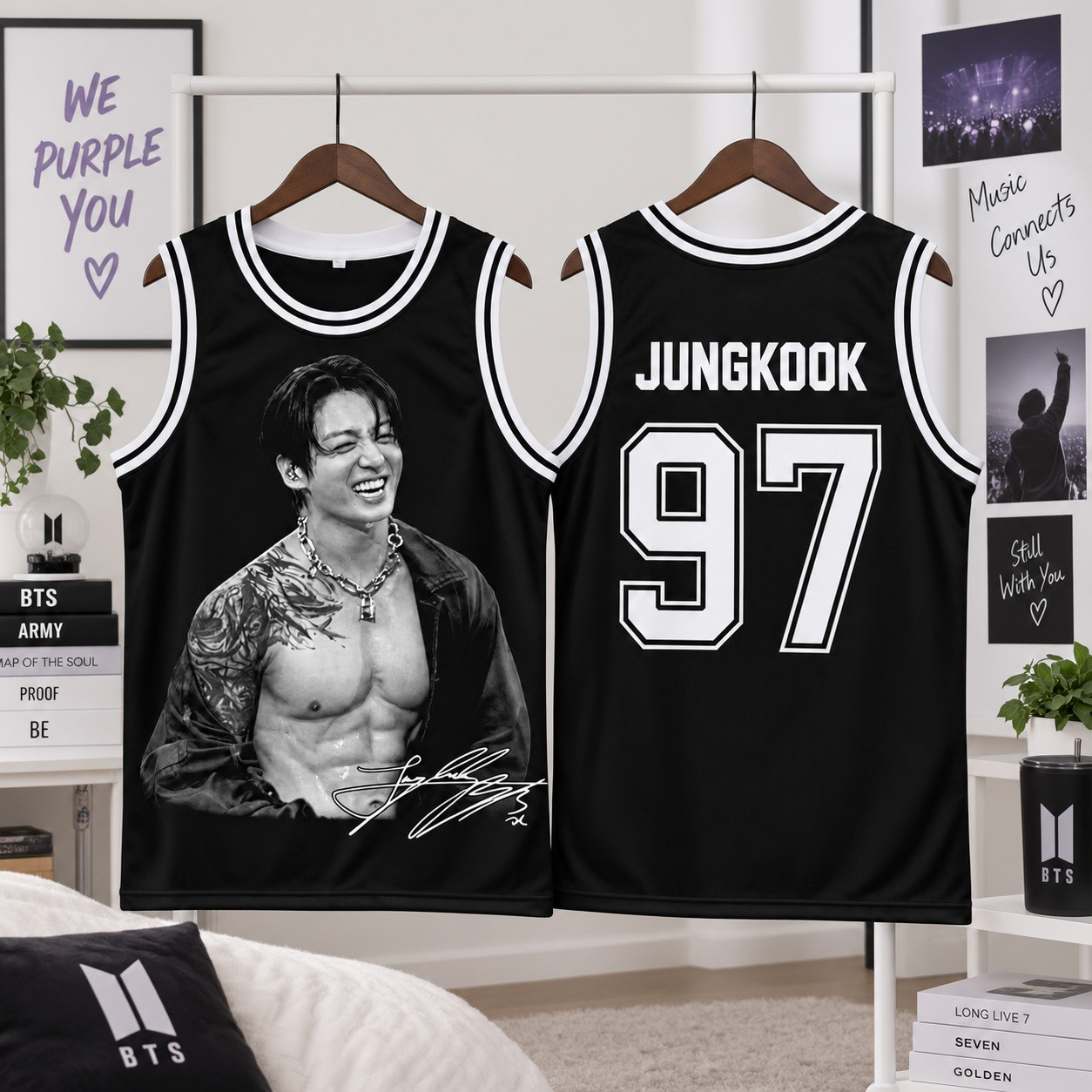 TT - Hot JUNGKOOK body Jersey Sport Tank Top - Image 2