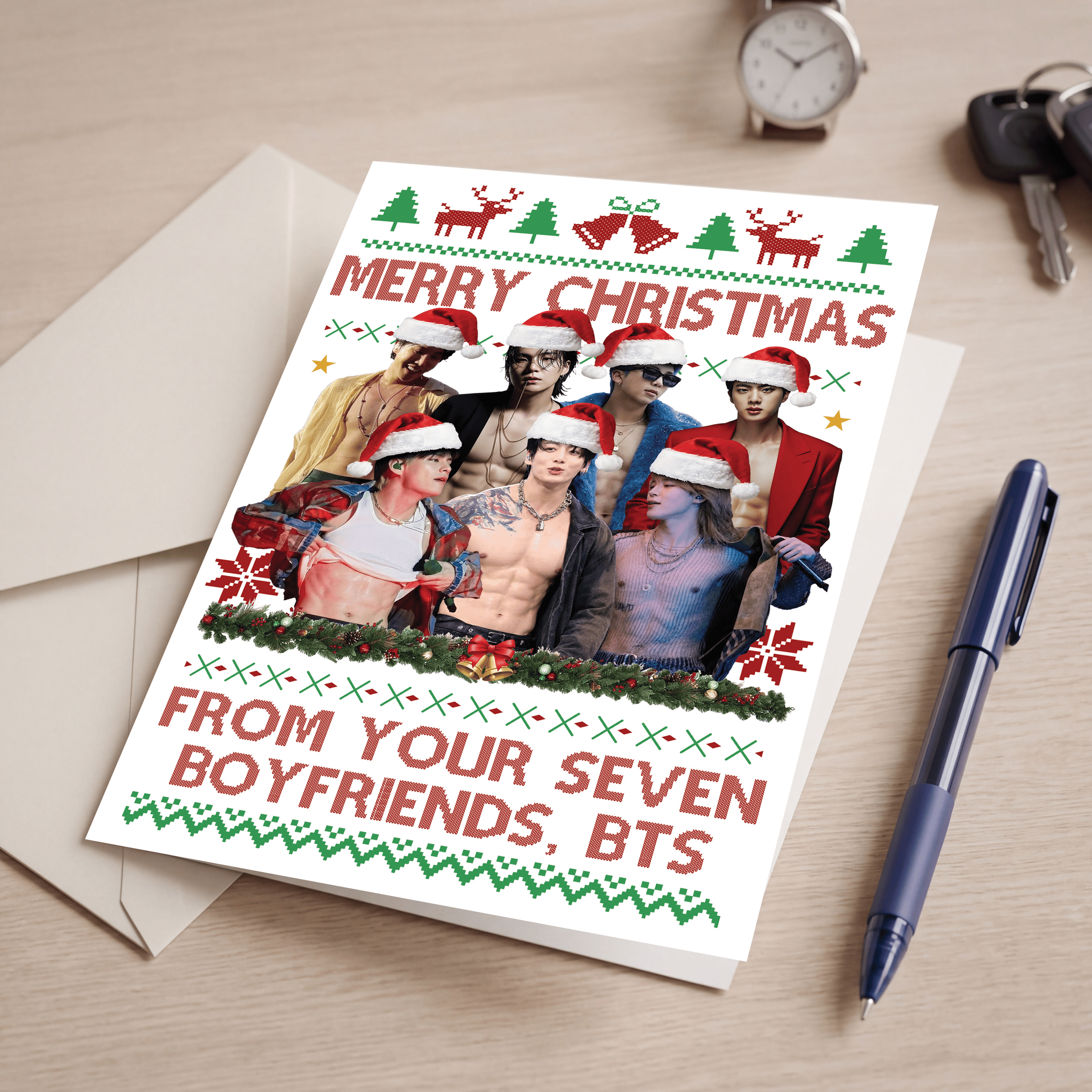 VL - Funny BTS Christmas Greeting Card (5 x 7 inch)