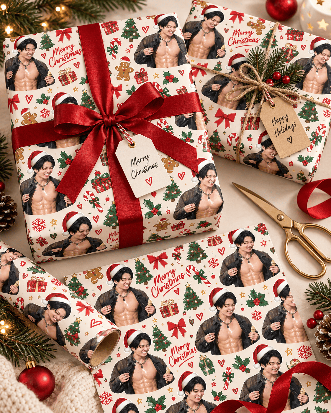 HN - Jungkook BTS Christmas Matte Wrapping Paper - Image 9