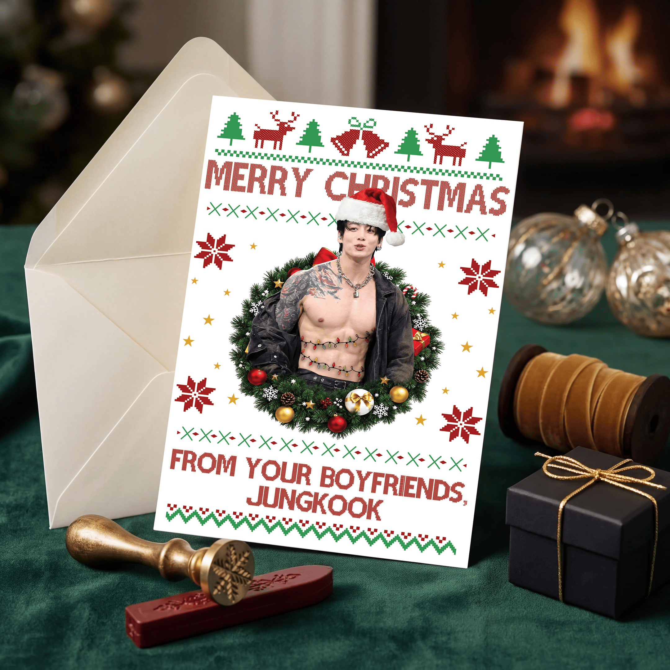 VL - Funny BTS Christmas Greeting Card (5 x 7 inch) - Image 4