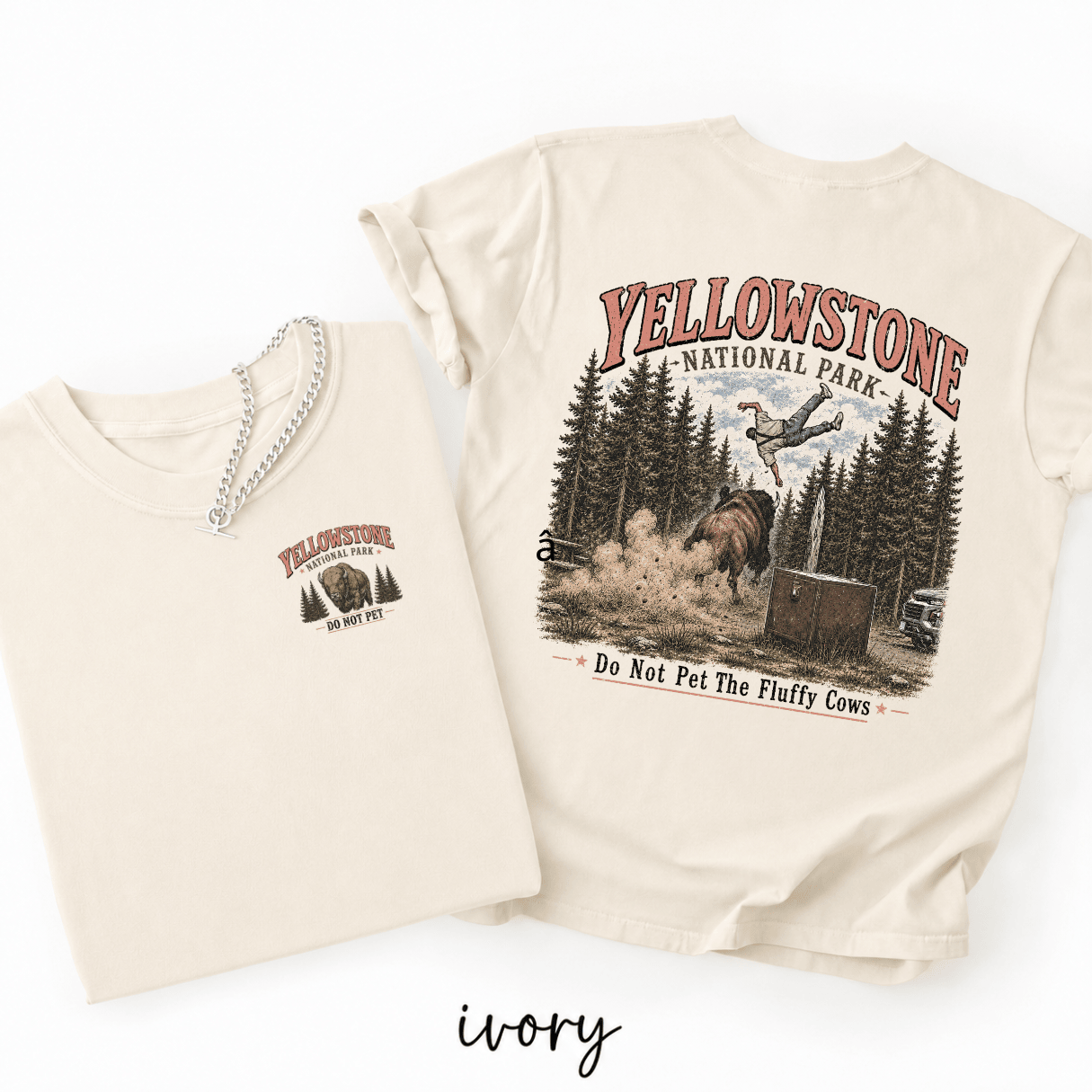 2 Sided Do Not Pet The Fluffy Cows Yellowstone National Park Shirts - Image 6
