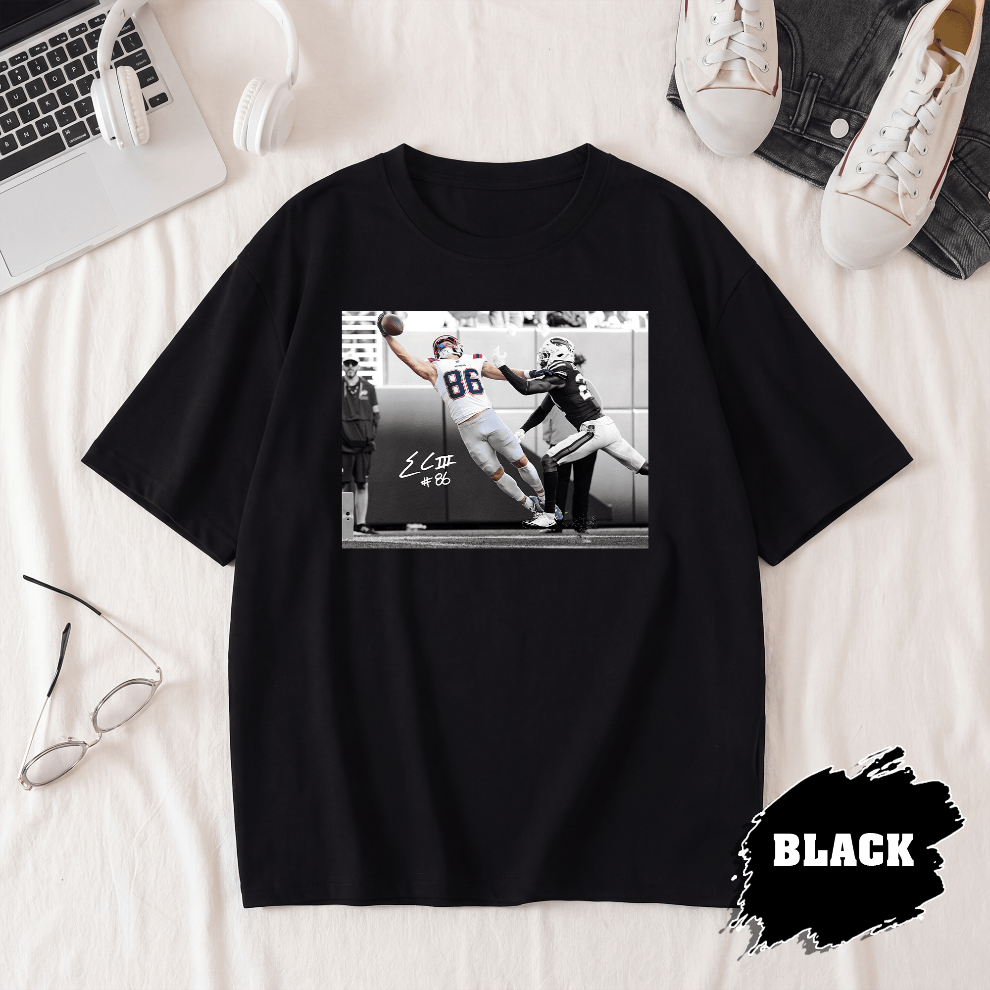 BN - Efton Chism Shirt, New England Football Tee