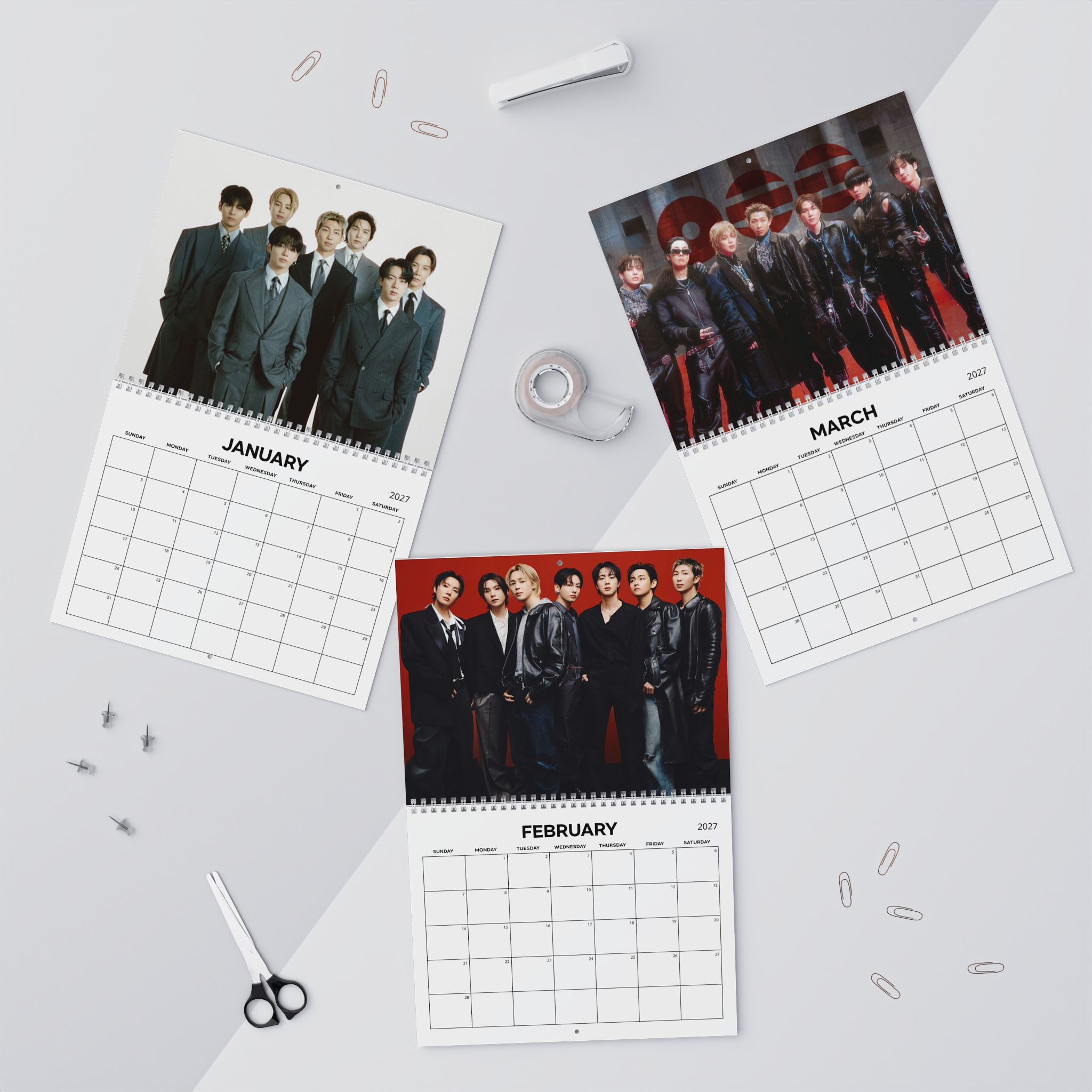 TA - BTS 2027 Wall Calendar , Bangtan OT7 Calendar - Image 3