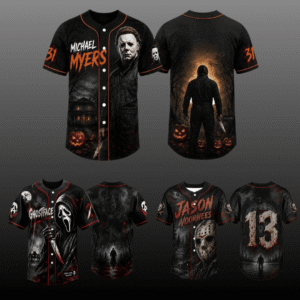 NN - Classic Horror Movie Characters Baseball Jersey