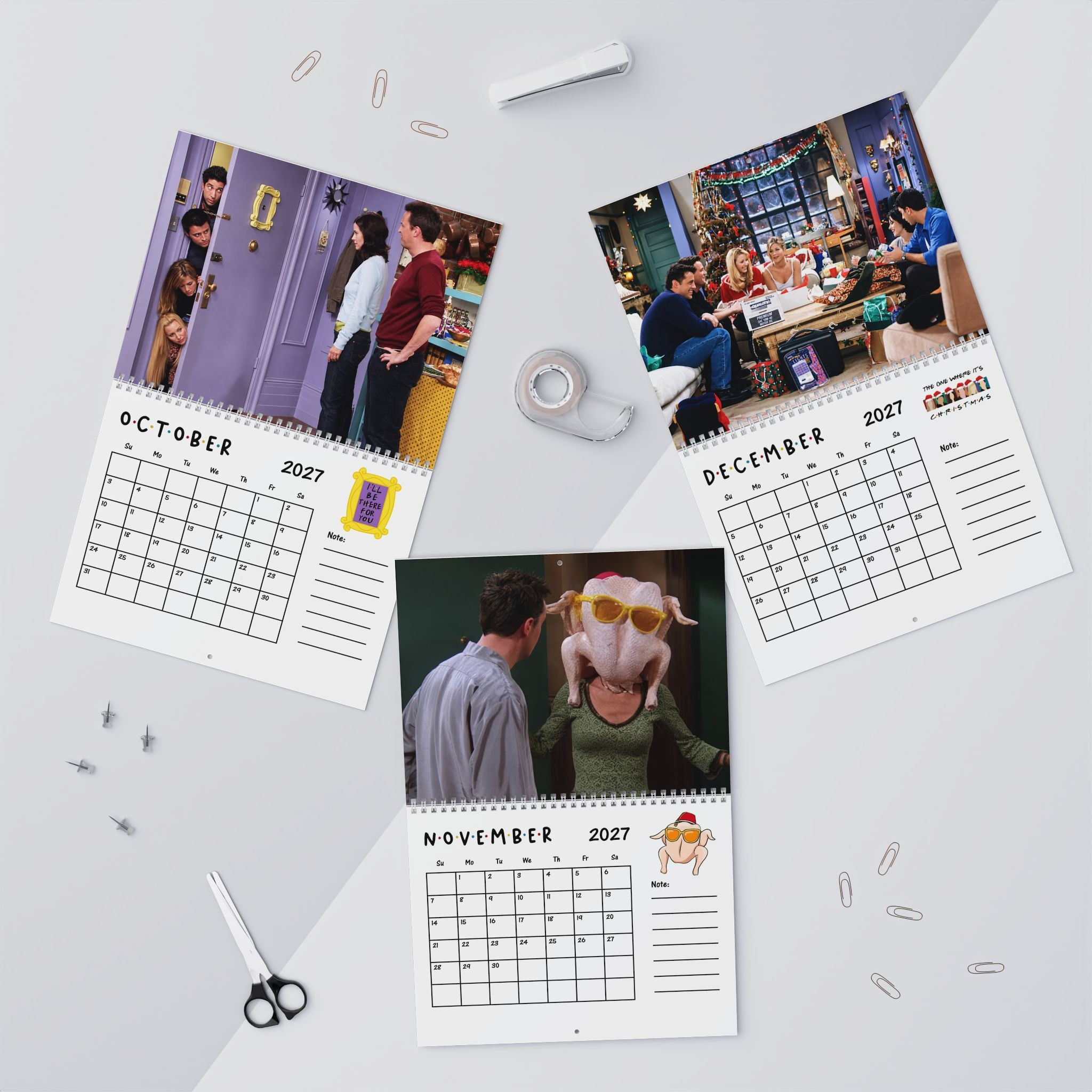 TT - FRIENDS 2027 Calendar, TV Show Inspired Wall Calendar, Funny Sitcom Fan Gift, Friends Inspired Home Decor