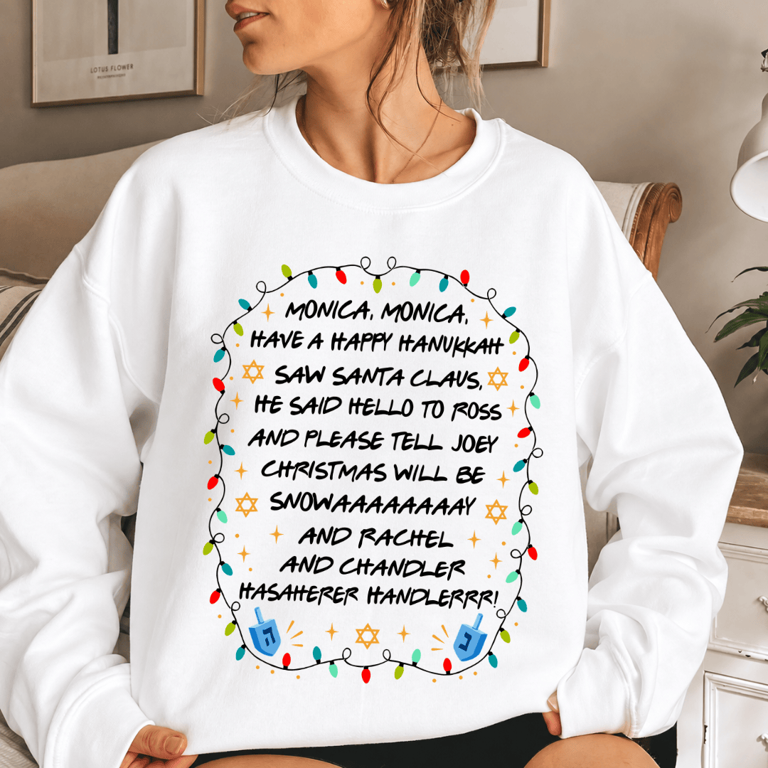 TT - Friend TVshow Monica Monica Have A Happy Hanukkah Shirt - Image 3