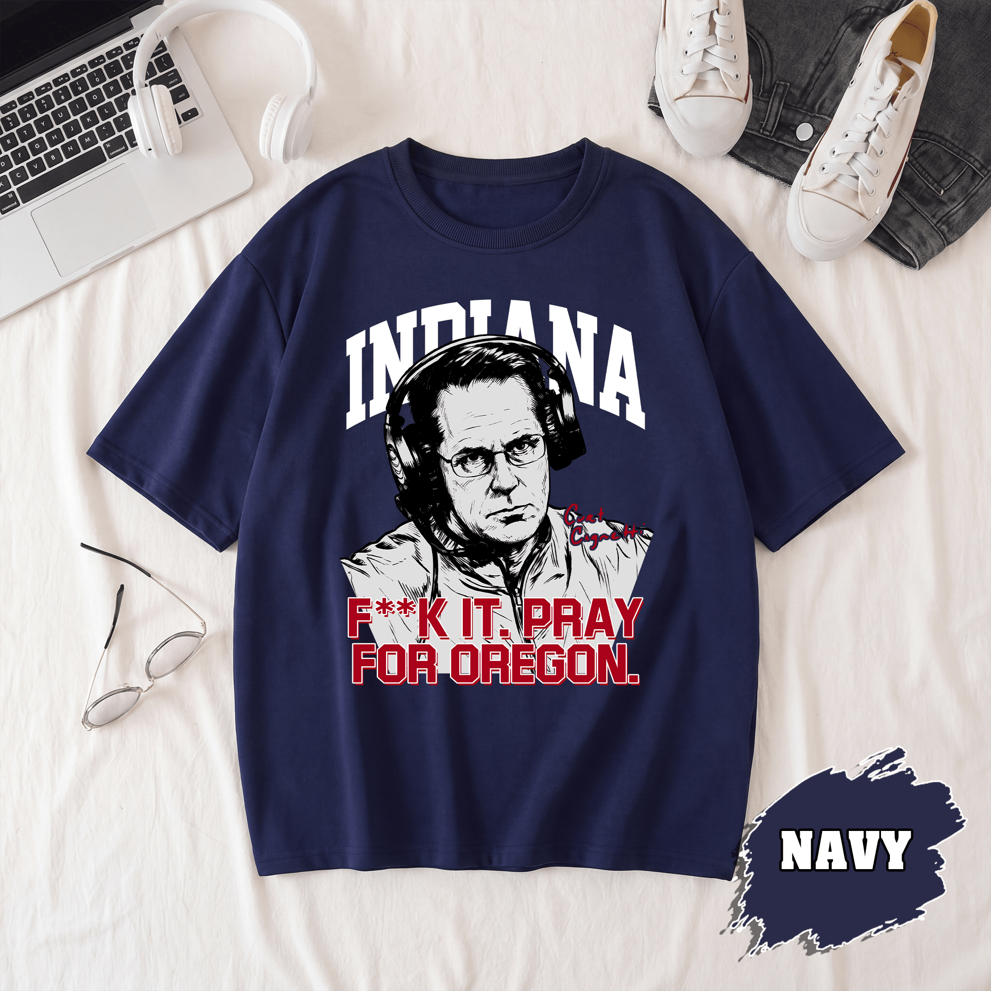 BN - Indiana Coach Curt Cignetti T-Shirt, Pray For Oregon - Image 4