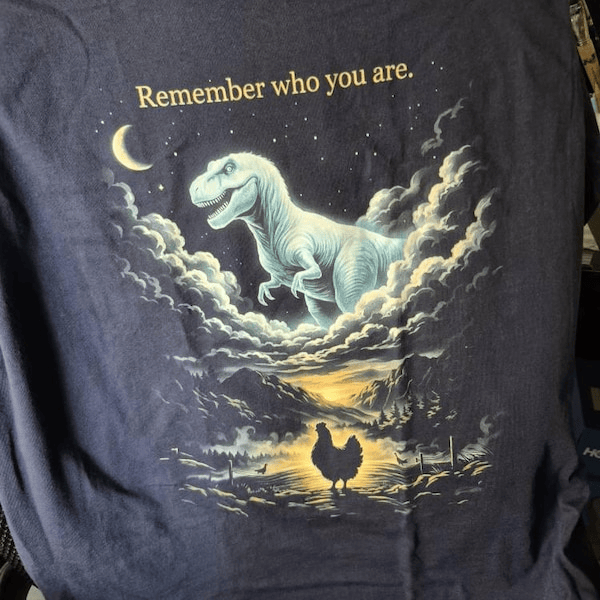T-Rex Chicken Evolution Shirt | Remember Who You Are Graphic Shirts - Image 4