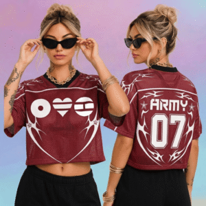HN - 3D BTS Arirang Army World Tour Kpop Football Croptop Jersey