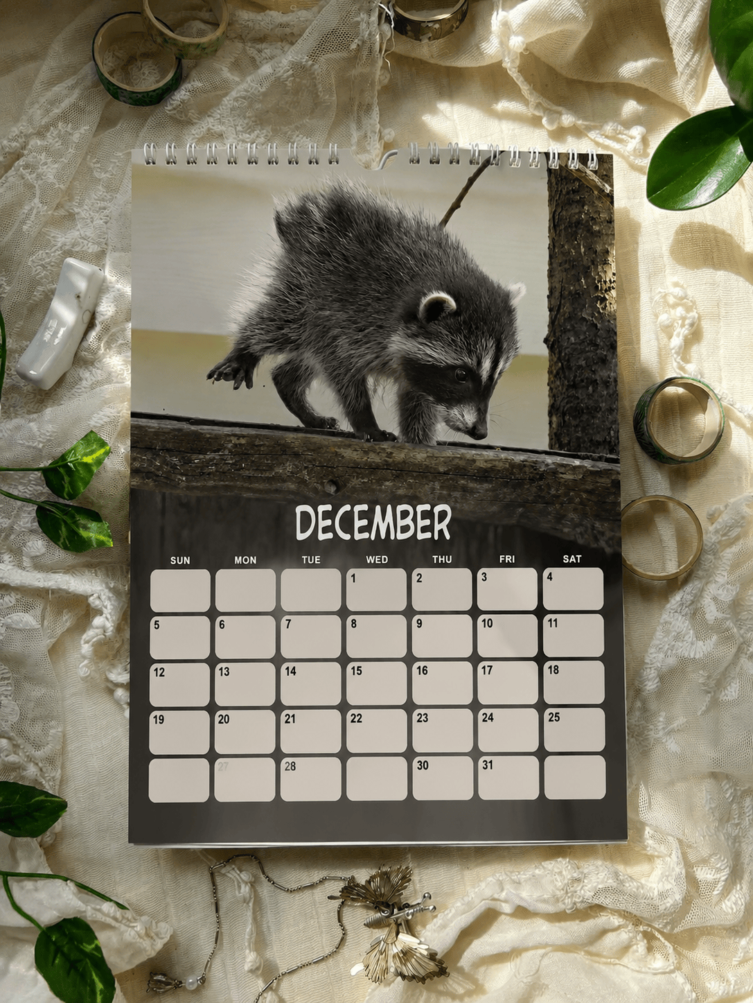 TT - Jimothy Raccoon 2026 - 2027 Hanger Vertical Calendar - Image 2