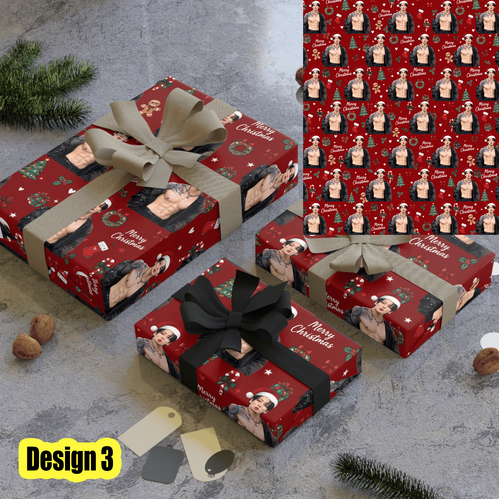 VL - Jungkook Christmas Matte Wrapping Paper - Image 3