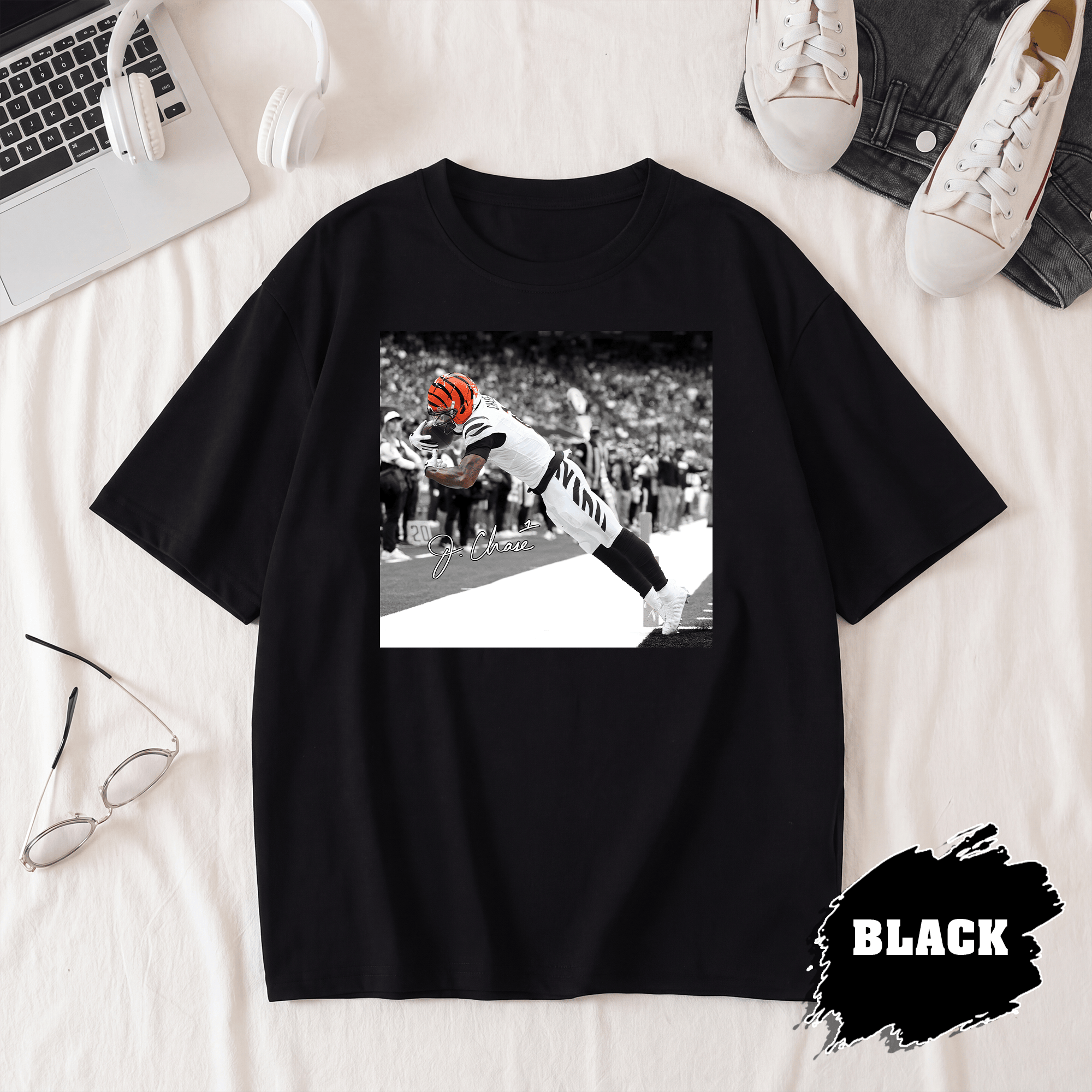 BN - Ja'Marr Chase T-Shirt, Cincinnati Bengals Football Tee - Image 2