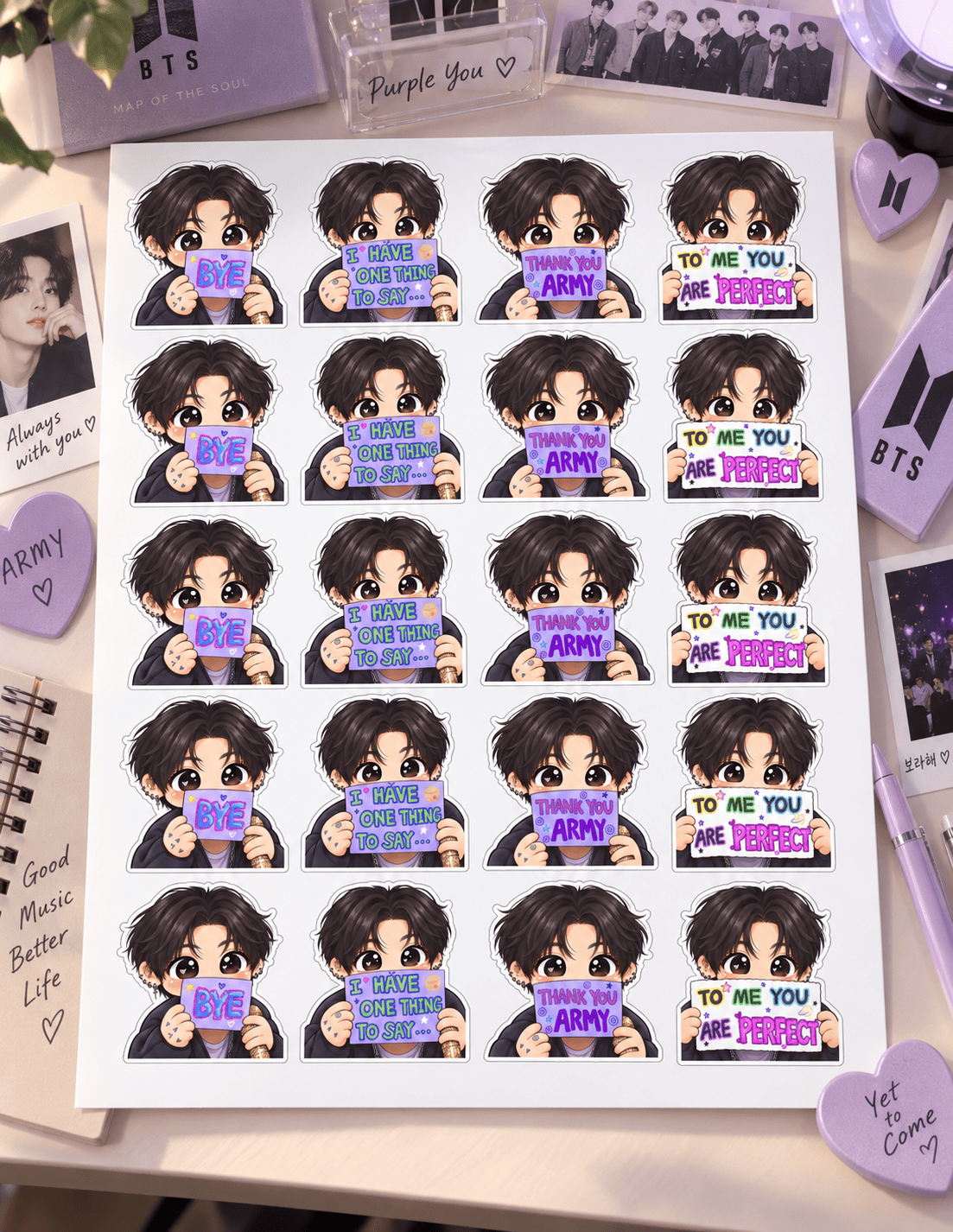 NA - Cute JK for Army Sticker Sheet - Image 3