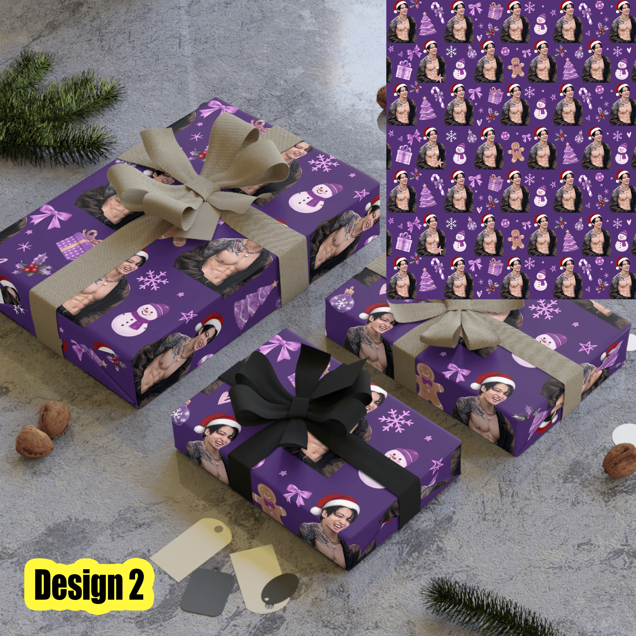 VL - Jungkook Christmas Matte Wrapping Paper - Image 2