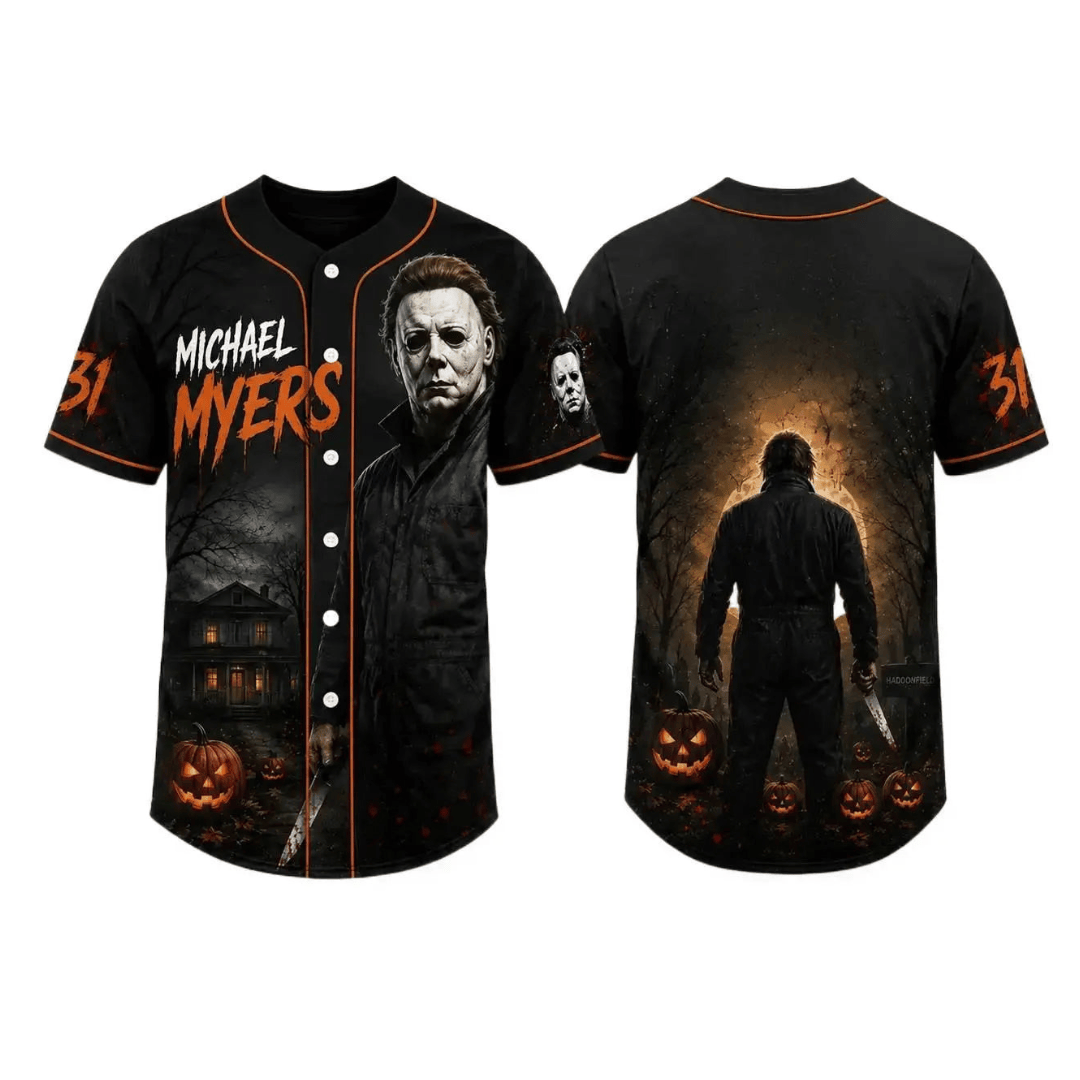 NN - Classic Horror Movie Characters Baseball Jersey - Image 2