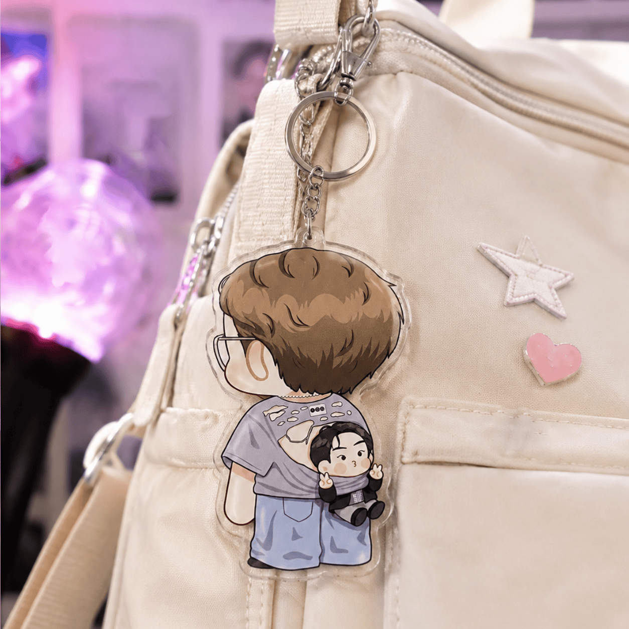 HN - Funny Jin Keychain, Layered Acrylic Keychain, K-pop Style Accessory - Image 4