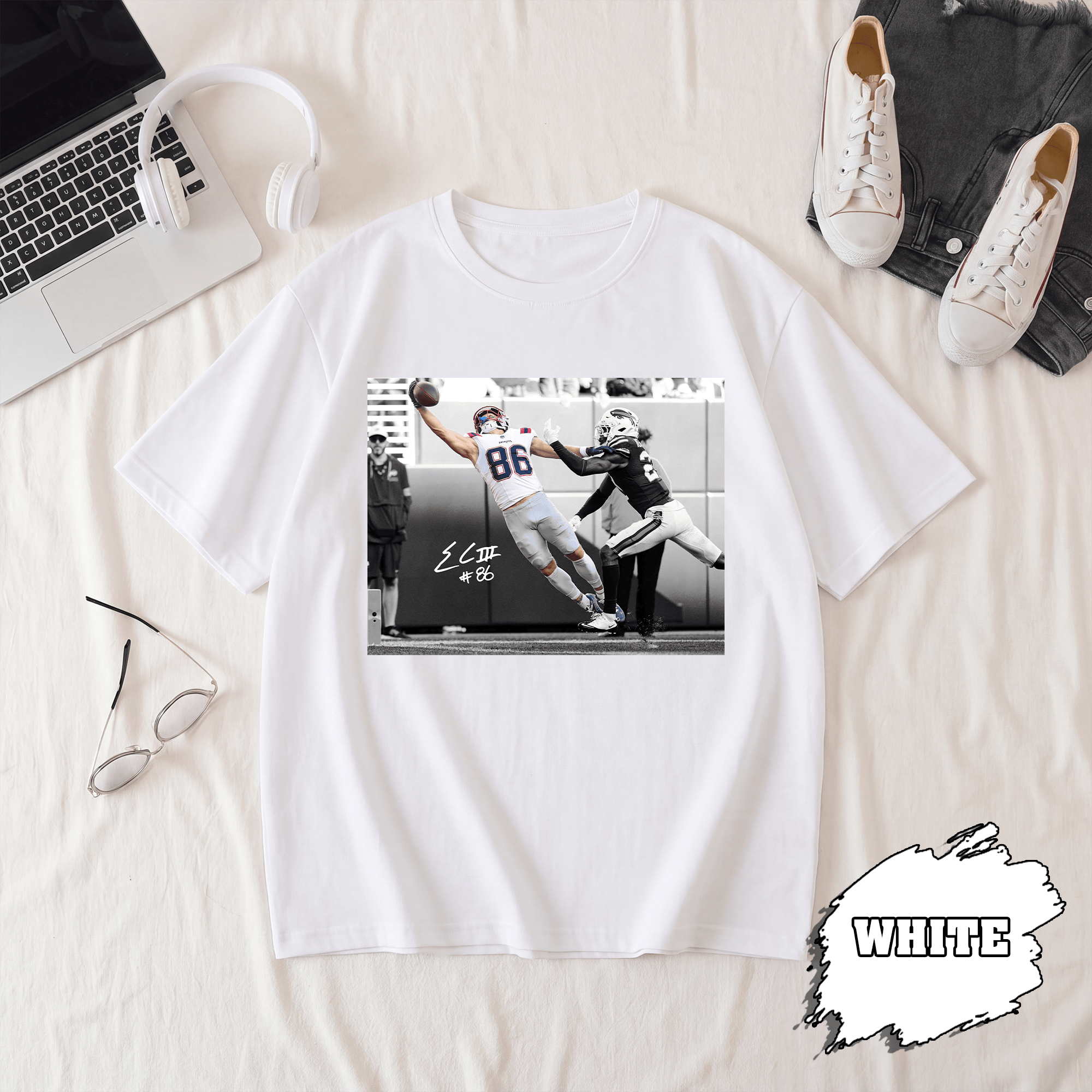 BN - Efton Chism Shirt, New England Football Tee
