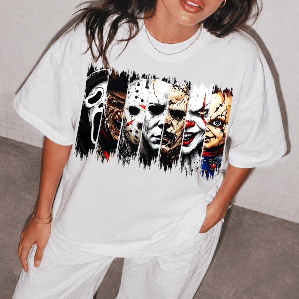 TA -Halloween Horror Characters Shirt - Image 3