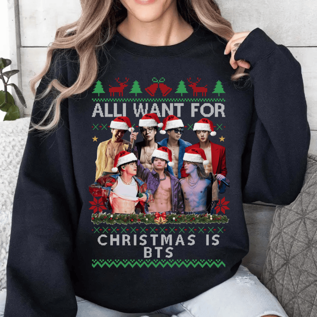 TT - All I Want For Christmas Is BTS Shirt - Image 2