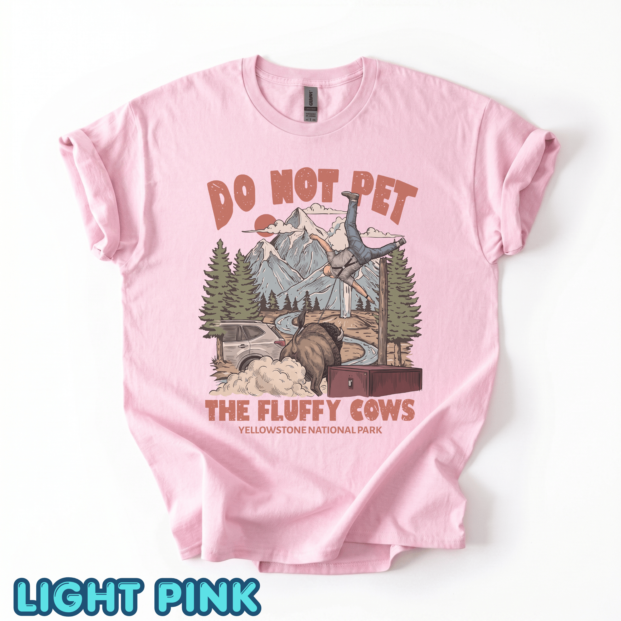 TL - Vintage Do Not Pet The Fluffy Cows Yellowstone National Park Shirts - Image 4