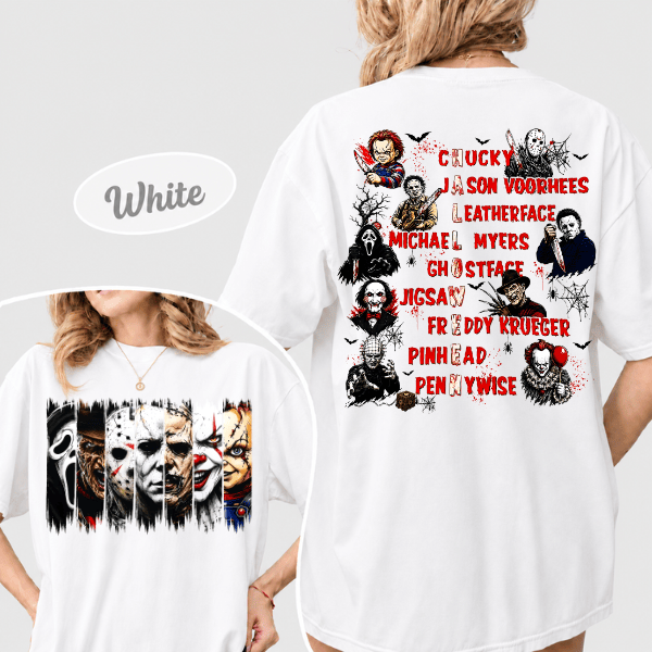TA -Halloween Horror Characters Shirt - Image 2