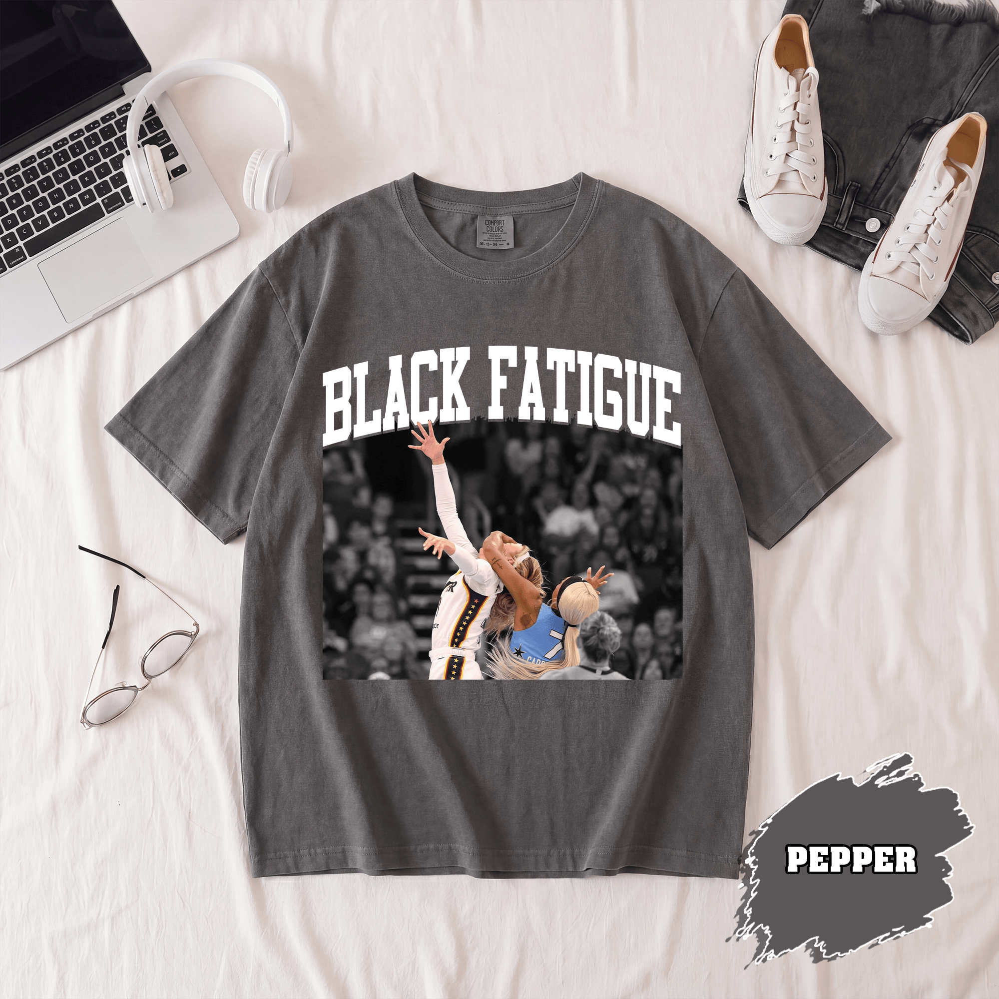 QK - Black Fatigue T-Shirt, Sophie Cunningham Tee - Image 3